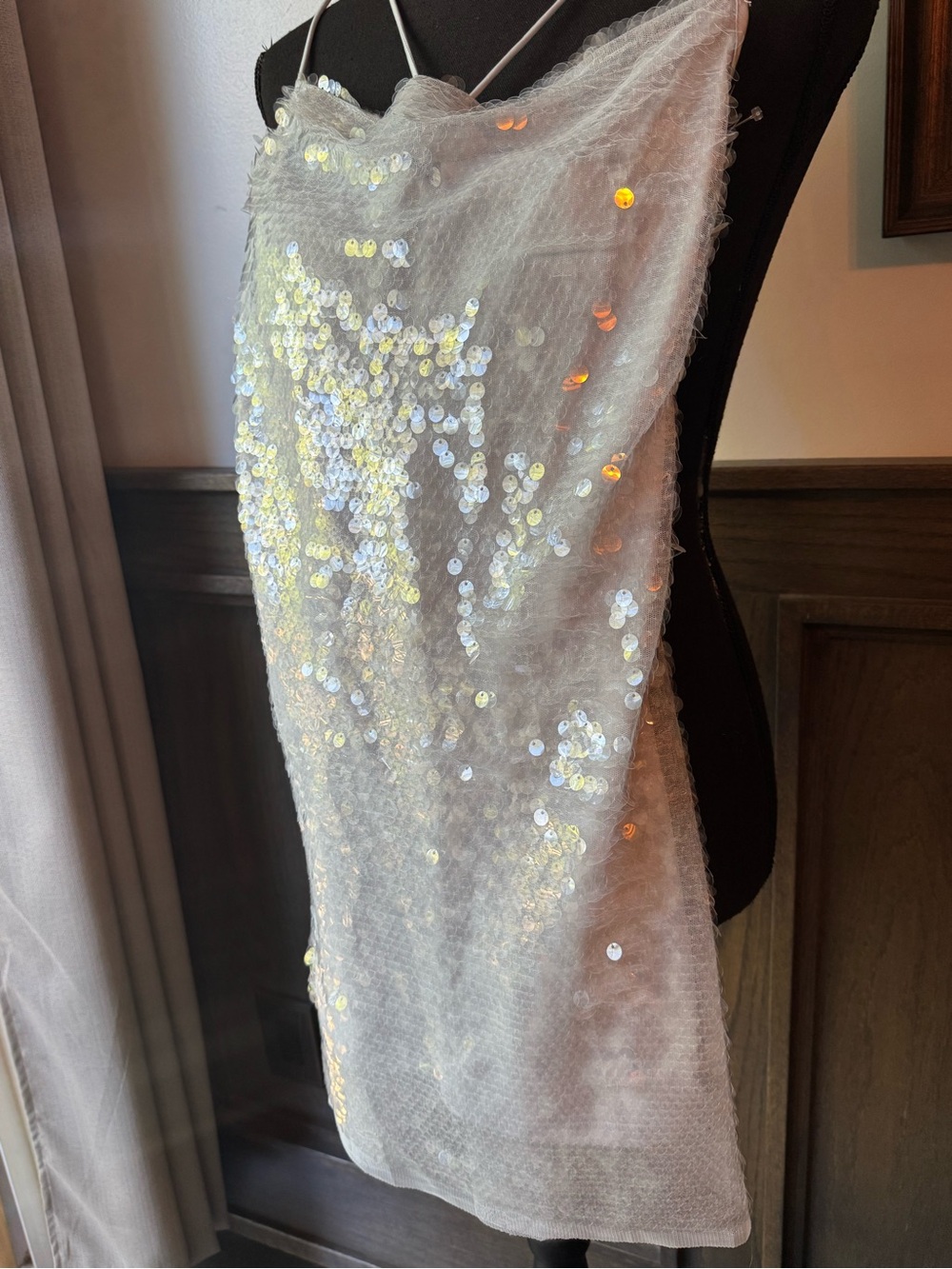 wild fable Iridescent Sequin Cowl Slip Dress - Pale Blue - Picture 5 of 9